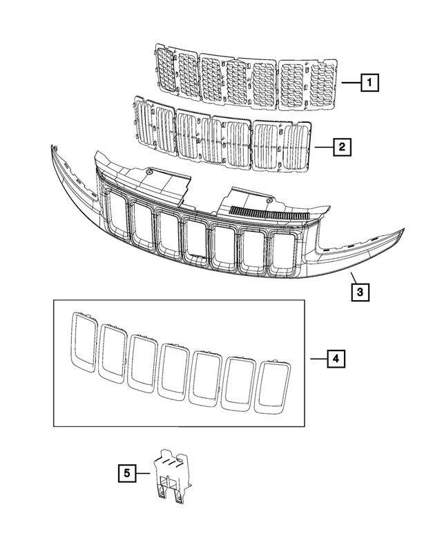 6BB44DX8AA - Exterior Ornamentation: Texture Grille for Mopar Image