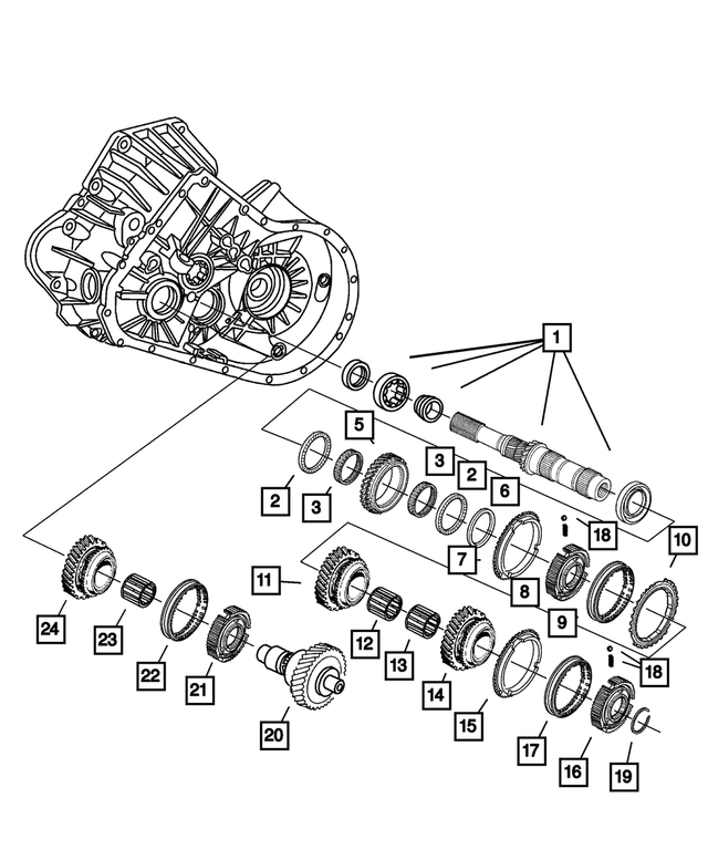 « 5096107AA – Getrag Manual Transaxle 5 Speed : Primaire Arbre pour Mopar Image »