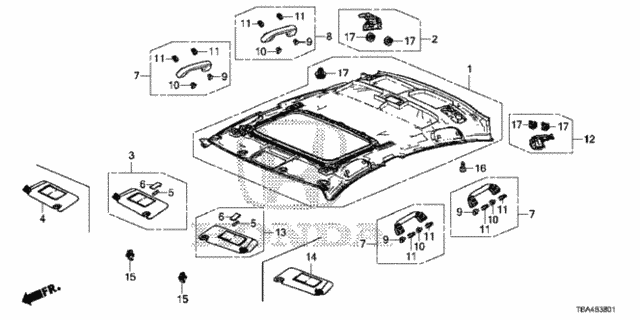 Roof Lining (Sunroof) for 2016 Honda Civic #0