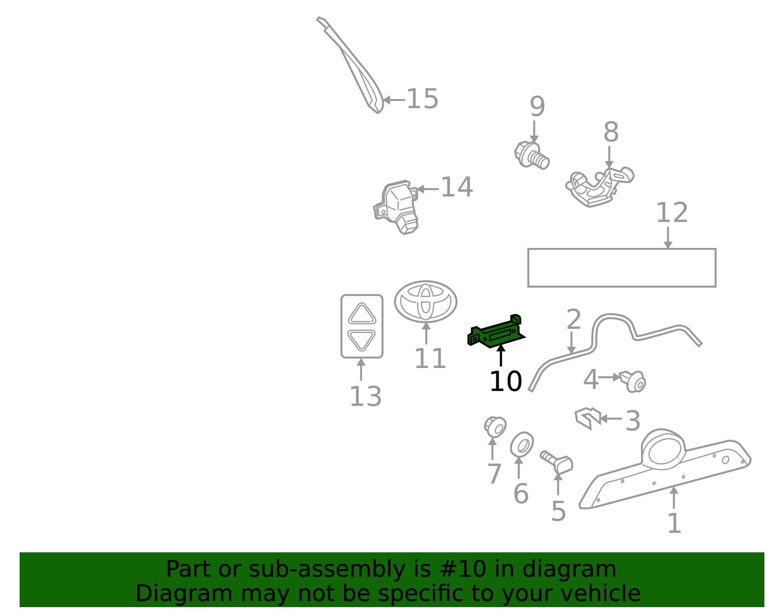 2010-2024 Toyota 4Runner Garnish, Back Door, Outside No. 2 76812-35020 ...