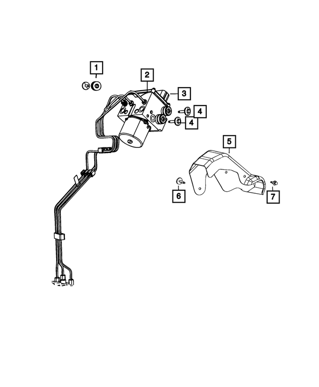 68646159AA - Brakes: Anti-lock Brake System Hydraulic Control Unit for Mopar Image image