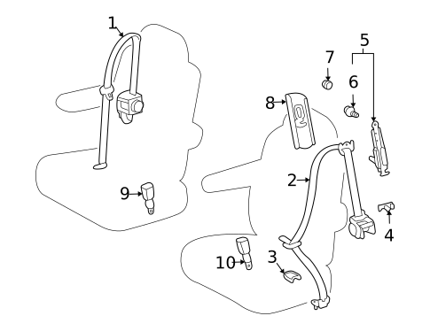 Seat Belt for 2005 Toyota Sienna #3
