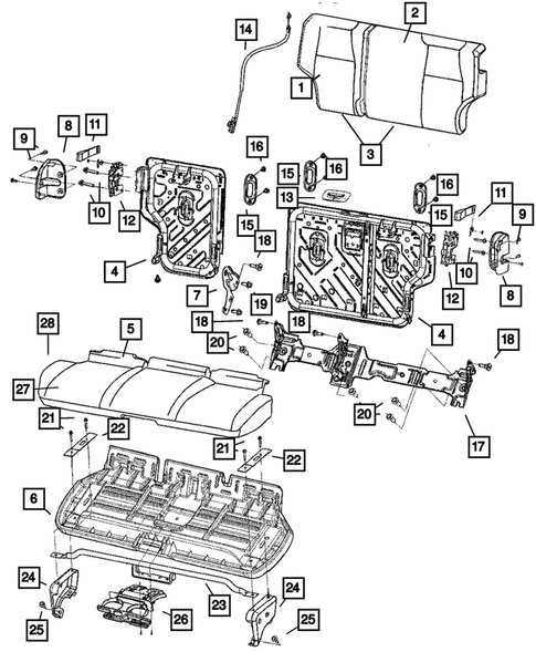 Rear Seats - Second Row for 2010 Jeep Grand Cherokee #2