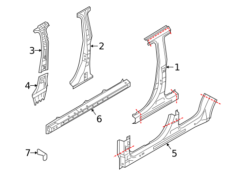 Center Pillar & Rocker for 2025 Mitsubishi Outlander #0