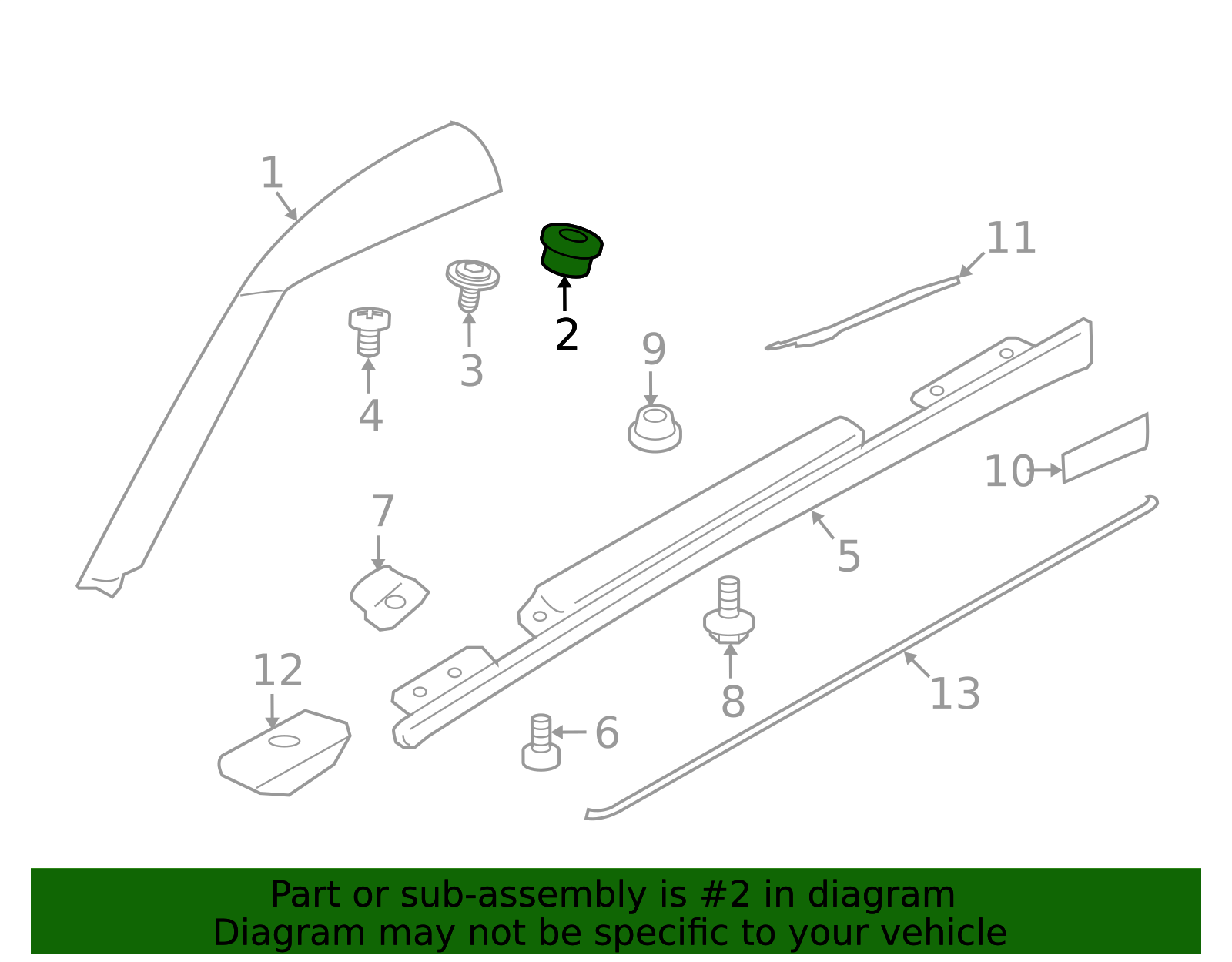 76848-4N010 - Pillar Molding Grommet Official Nissan Parts Store