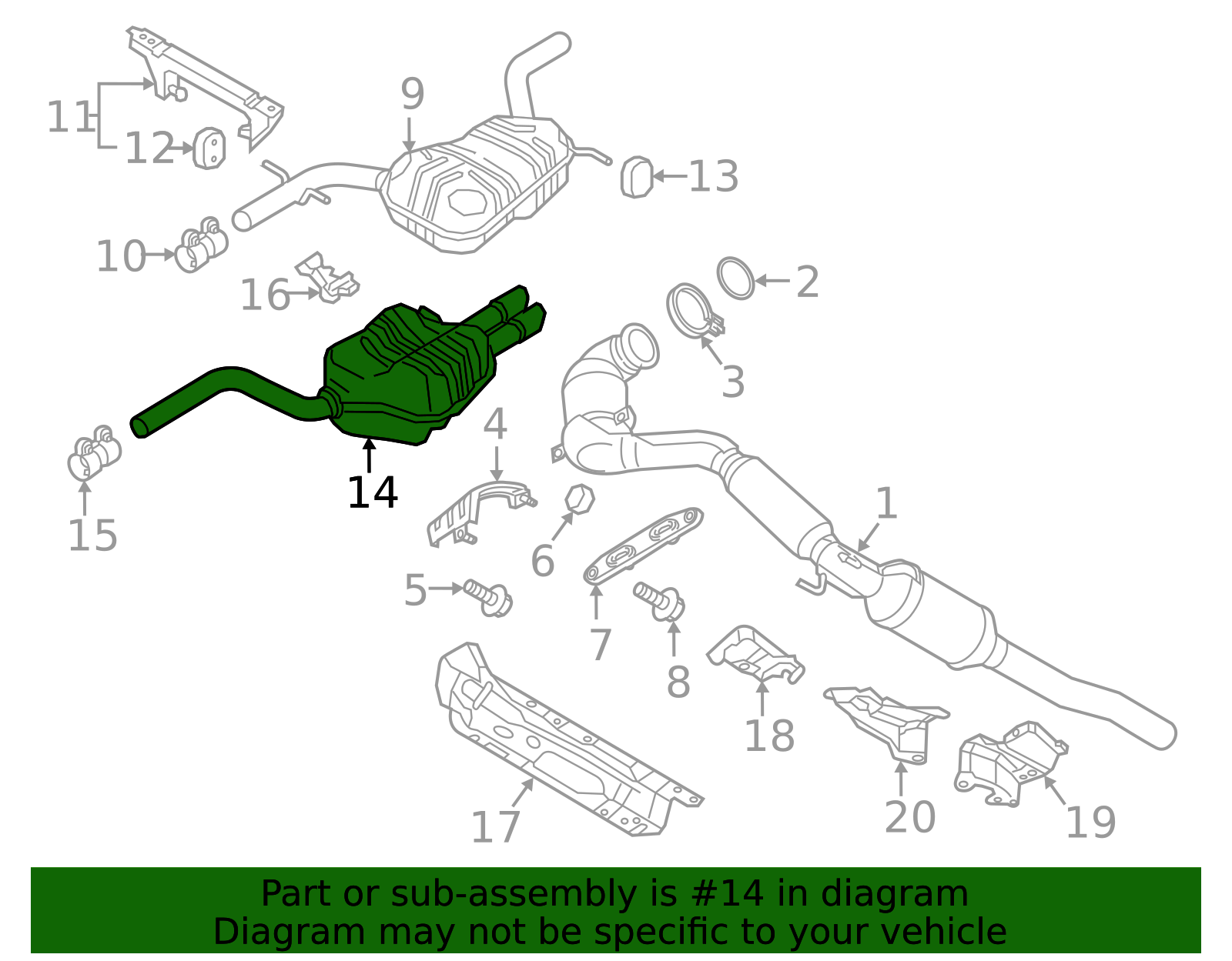 2013-2016 Volkswagen Jetta Muffler 5C6-253-609-R | OEM Parts Online