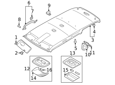 Interior Trim - Roof for 2002 Mitsubishi Montero Sport #1