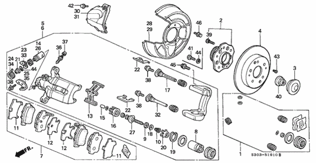 Rear Brake for 1997 Honda Prelude #0