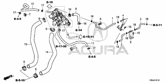 Water Hose (1) for 2020 Acura NSX #0