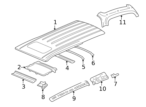 Roof & Components for 2006 Isuzu Ascender #1