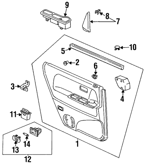 Interior Trim - Rear Door for 1995 Honda Odyssey #0