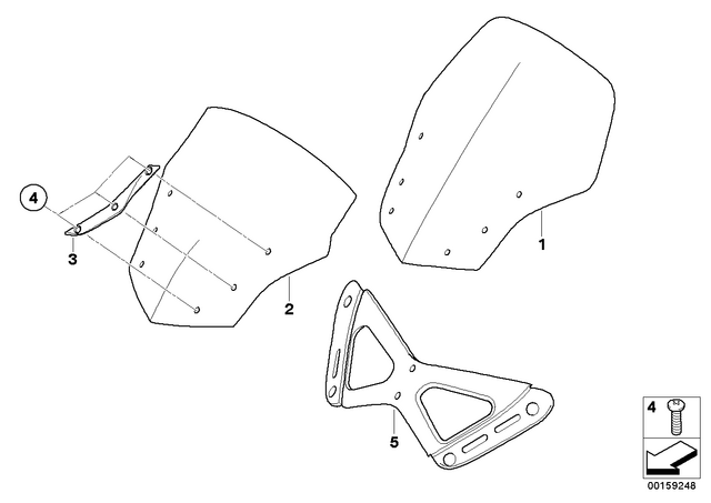 46637685017 - : Windshield - L=570Mm for BMW-Motorrad Image