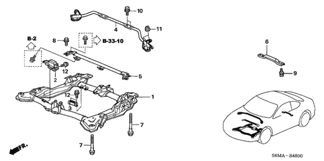 Front Sub Frame  - Performance Rod for 2006 Acura RSX #0