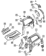 4894698AP - Body Sheet Metal Except Doors: Quarter Inner Panel, Right for Mopar Image