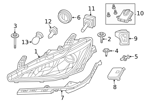 thumbnail image 2 of Right Passenger Headlight Assembly For 2017-2020 Chrysler Pacifica – Halogen, Projector, Black Trim, DOT/SAE Certified – CCIYU ZE190376G01 2 of 5