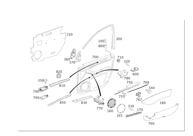 1237660022 - Front Doors: Safety Pin for Mercedes-Benz: 180C, 190, 190D, 190E, 200, 200D, 220D, 230, 240D, 260E, 280, 280E, 280S, 280SE, 280SEL, 300CE, 300D, 300E, 300SE, 300SEL, 300TD, 300TE, 380SE, 380SEC, 380SEL, 400E, 450SE, 450SEL, 500E, 560SEC, 560SEL, B Electric Drive, B250e, C220, C230, C240, C250, C280, C300, C32 AMG, C320, C350, C43 AMG, C55 AMG, C63 AMG, CLA250, CLK320, CLK350, CLK430, CLK500, CLK55 AMG, CLK550, CLK63 AMG, CLS400, CLS500, CLS55 AMG, CLS550, CLS63 AMG, CLS63 AMG S, E250, E320, E350, E400, E420, E430, E500, E55 AMG, E550, E63 AMG, E63 AMG S, G55 AMG, G550, G550 4x4, G63 AMG, G65 AMG, GL320, GL350, GL450, GL550, GL63 AMG, GLA250, GLE300d, GLE350, GLE400, GLE550e, GLE63 AMG, GLK250, GLK350, GLS350d, GLS450, GLS550, ML250, ML320, ML350, ML400, ML430, ML450, ML500, ML55 AMG, ML550, ML63 AMG, R320, R350, R500, SLC300, SLC43 AMG, SLK230, SLK250, SLK280, SLK300, SLK320, SLK350, SLK55 AMG Image image