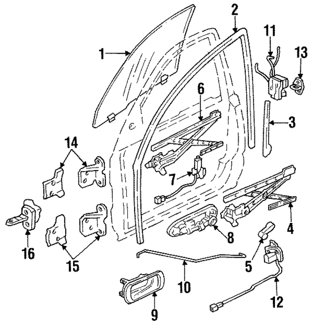 73350SR1A00 - : Door Glass for Honda Image