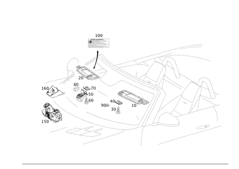 Sun Visor, Interior Mirror, Grab Handle for 2011 Mercedes-Benz SLS AMG #0