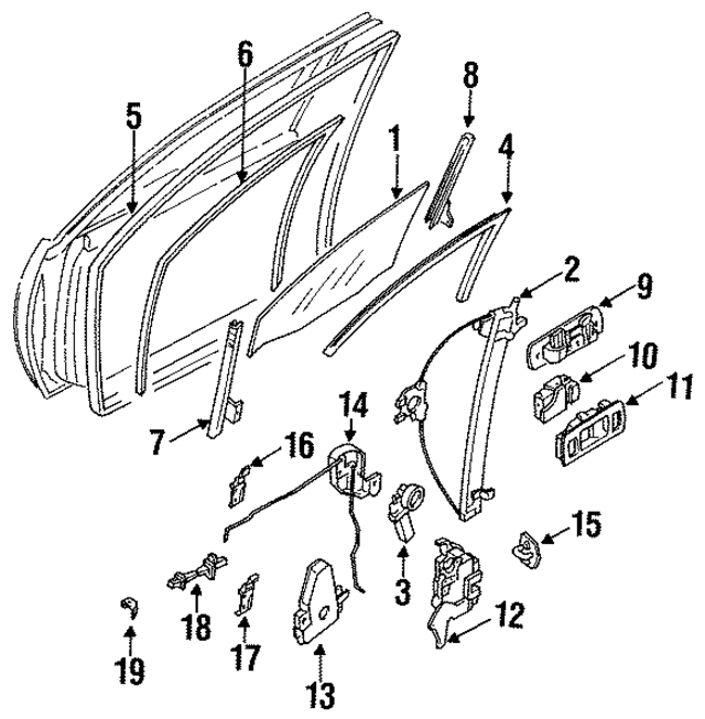 8030164J00 - : Door Glass for INFINITI: G20 Image