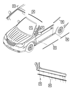 1CE67TZZAD - Exterior Ornamentation: Roof Molding, Left for Mopar Image