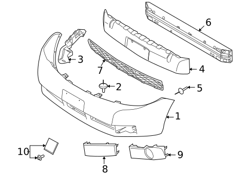 Bumper & Components - Front for 2008 Ford Focus #0