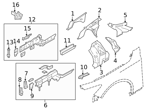 Structural Components & Rails for 2019 INFINITI Q50 #1