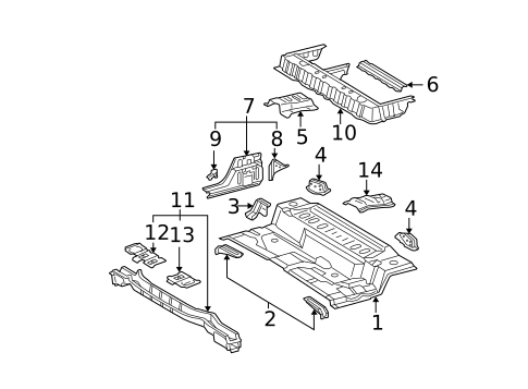 Rear Floor for 2004 Toyota Tundra #0