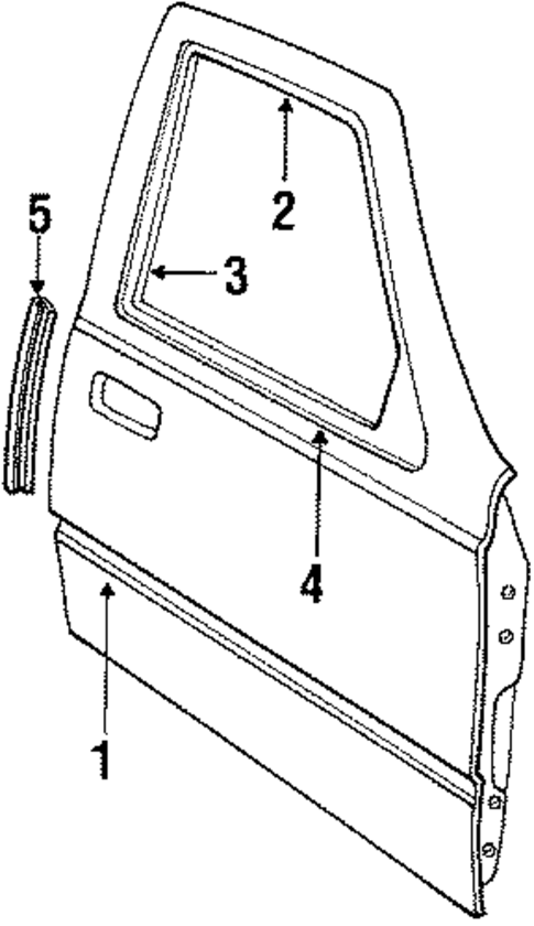 Door & Components for 1985 Ford Tempo #0