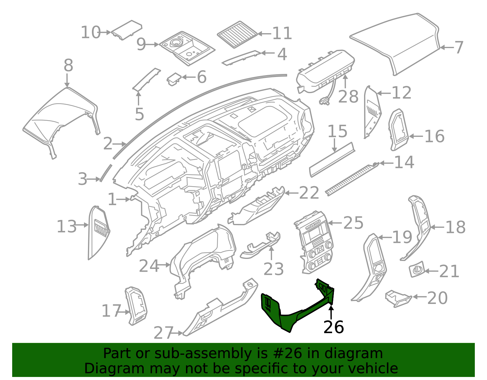2015-2022 Ford Instrument Panel Trim Panel FL3Z-1504608-DA | Ford OEM ...