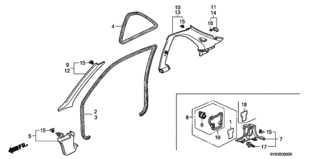 Pillar Garnish for 1997 Acura CL #0