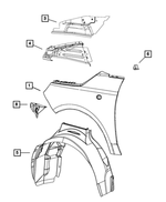 68070523AA - Body Sheet Metal Except Doors: Fender Mounting Rear Bracket, Left for Mopar Image