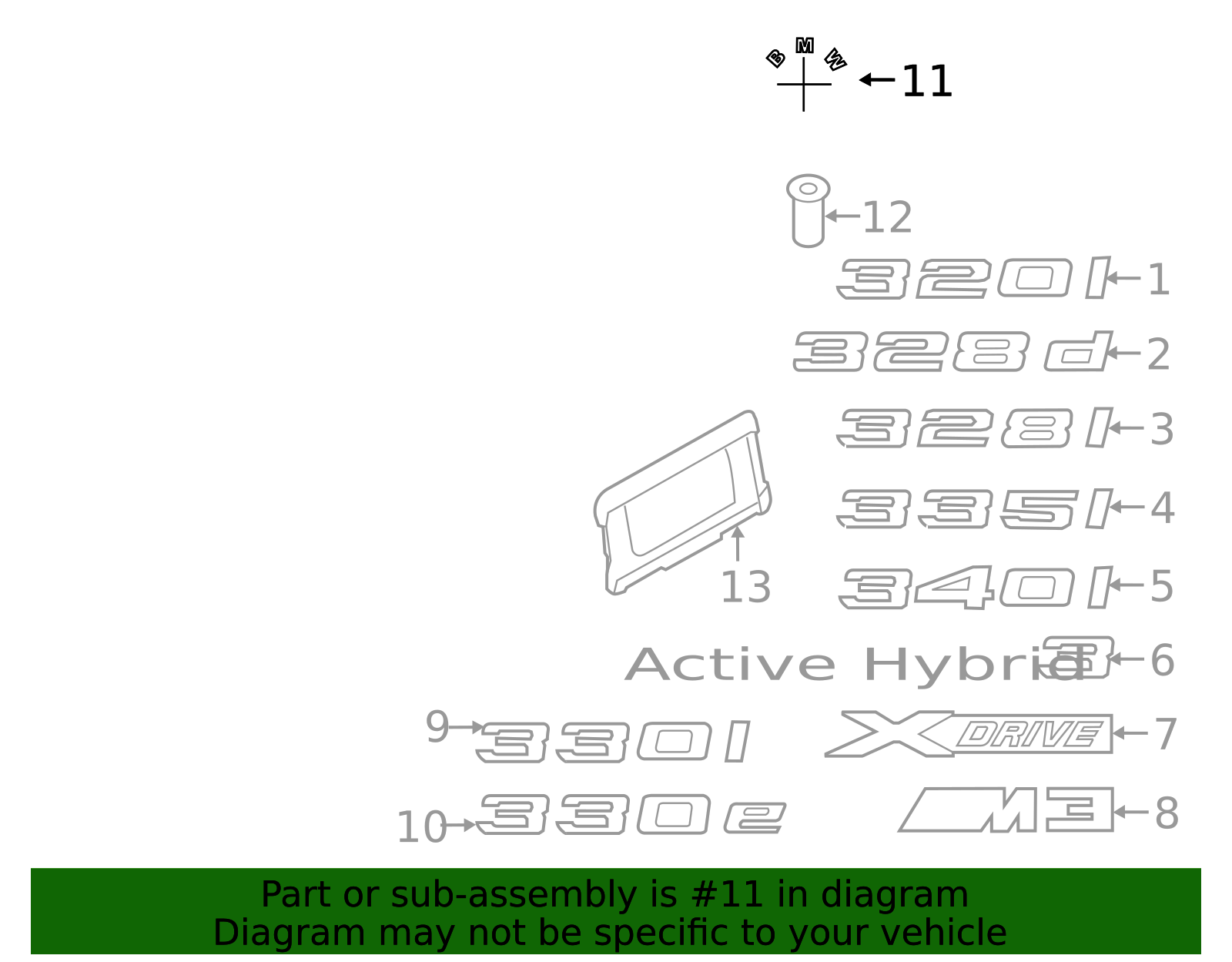BMW純正品 リアエンブレム（φ74mm） 品番：51148219237 3シリーズ F30
