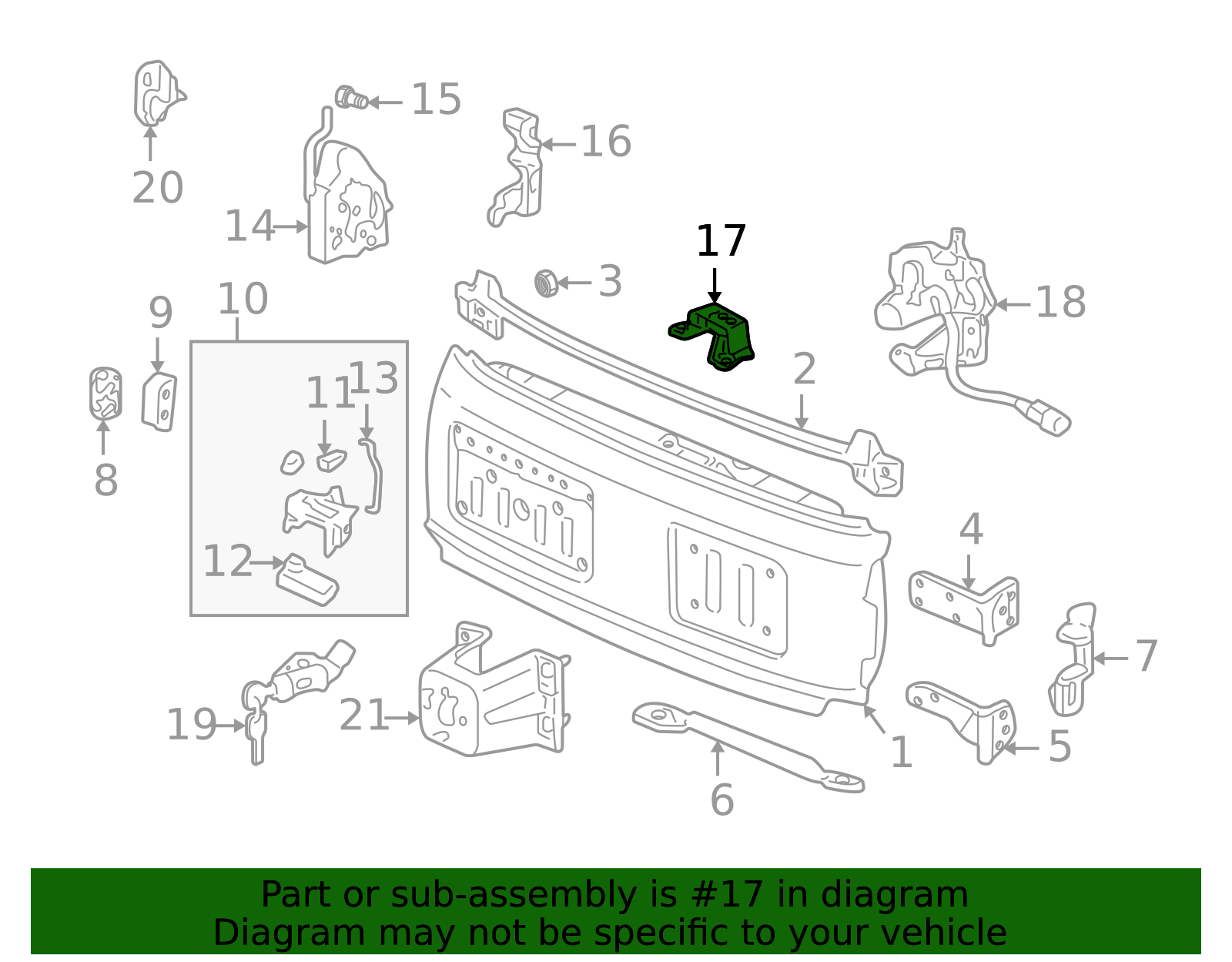 74810-S10-013 - Lock Assembly Glass Hatch - 1997-2001 Honda CR-V ...