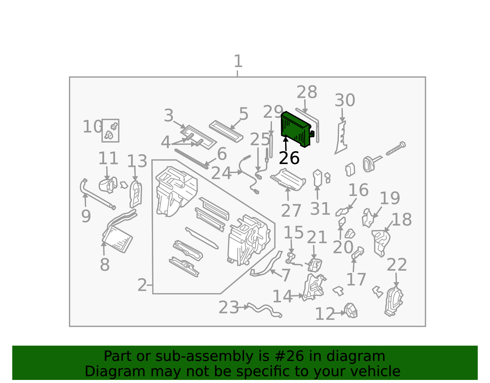 2005-2007 Subaru Impreza Evaporator Core 73523FE020 | Subaru Parts