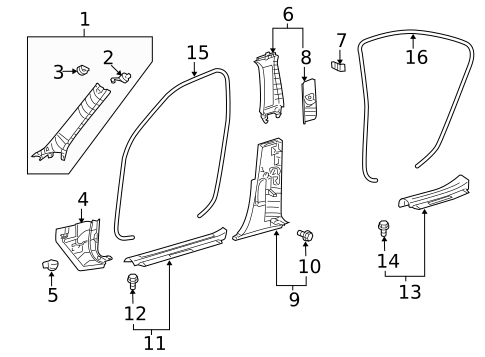 Interior Trim - Pillars for 2015 Lexus LS460 #0