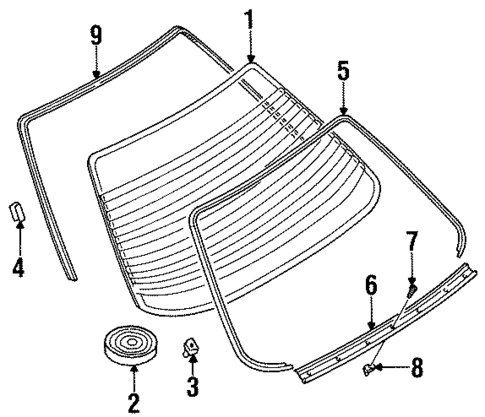 Glass & Hardware - Back for 1995 Nissan Altima #0