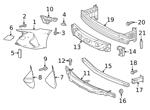 Evan-Fischer Front Driver Side Lower Bumper Bracket For Toyota Prius 2016-2022 – Direct Fit OE 5210347020