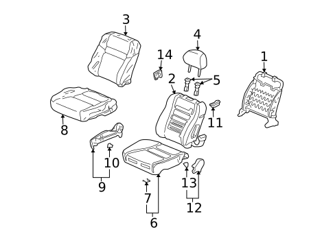 Front Seat Components for 2005 Honda Accord #2