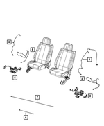 68274918AB - Electrical: Seat Recliner Wiring for Dodge: Durango | Jeep: Grand Cherokee, Grand Cherokee WK Image