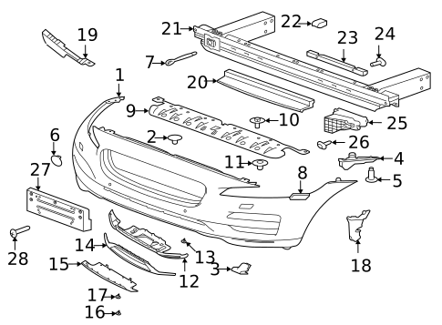 Bumper & Components - Front for 2023 Jaguar F-Pace #0
