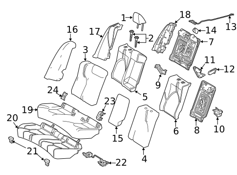 Rear Seat Components for 2020 Toyota Camry #0