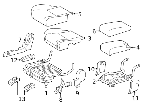 Rear Seat Components for 2012 Lexus RX350 #5