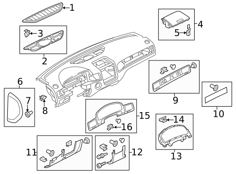 Instrument Panel Components for 2011 Volkswagen Touareg #0