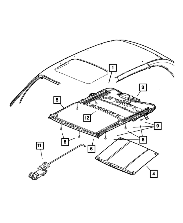 XZ23MF1AA - : Sunroof Sunshade for Mopar Image