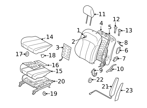Front Seat Components for 2011 Subaru Legacy #0