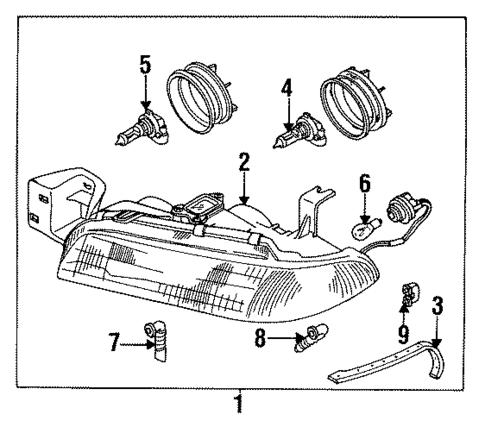 Headlamp Components for 1995 Mazda 626 #0