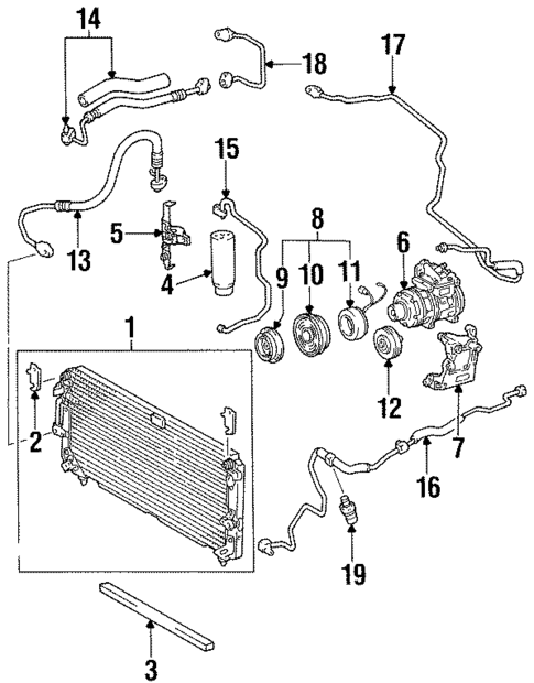 Condenser, Compressor & Lines for 1997 Lexus LX450 #0