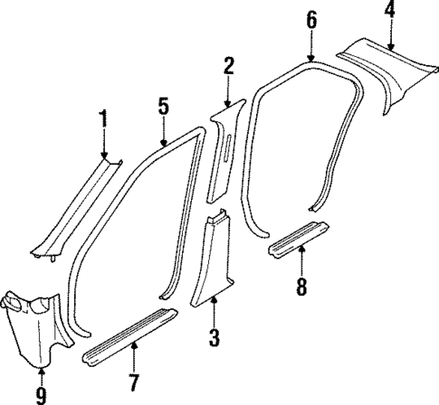 Interior Trim - Pillars for 1996 INFINITI I30 #0