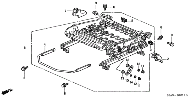 Front Seat Components (Manual Height) (L.) for 2001 Honda Civic #0