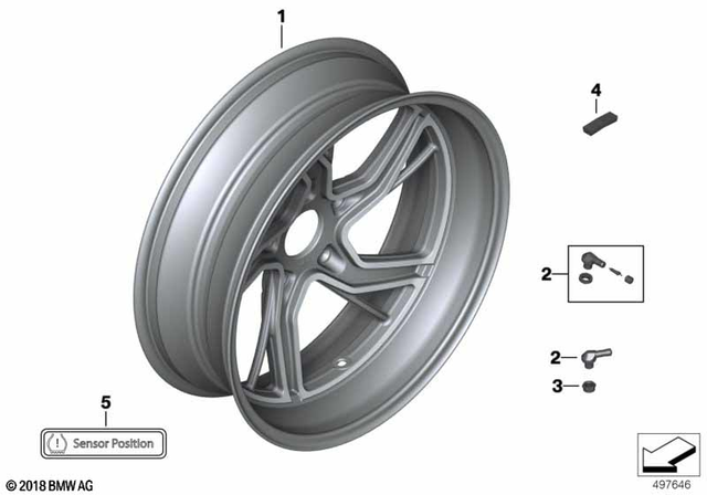 36318404320 - : Cast Wheel Gray Rear - 5.5X17 for BMW-Motorrad Image